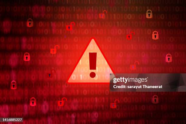 caution sign data unlocking hackers - cyber crime stock pictures, royalty-free photos & images