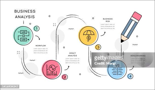 business analysis infographic concept - spy briefcase stock illustrations