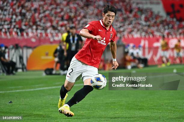 Hiroki Sakai of Urawa Red Diamonds in action during the AFC Champions League quarter final between Urawa Red Diamonds and BG Pathum United at Saitama...