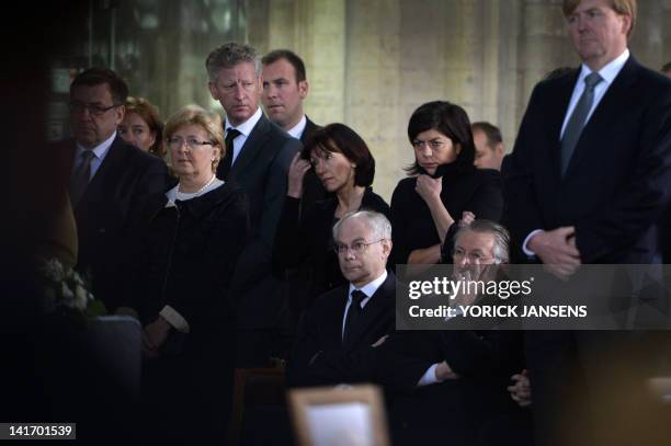 Vice-Prime Minister and Minister of Finance and Sustainable Development Steven Vanackere, Geertrui Windels, the wife of Herman Van Rompuy, Vice-Prime...