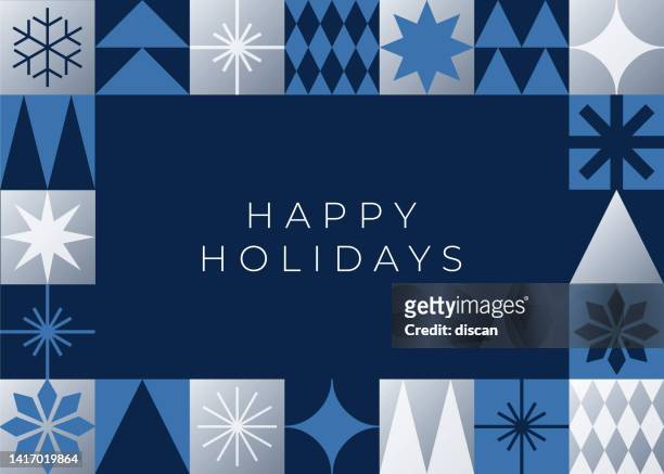 christmas card with geometric decoration. - holiday stock illustrations