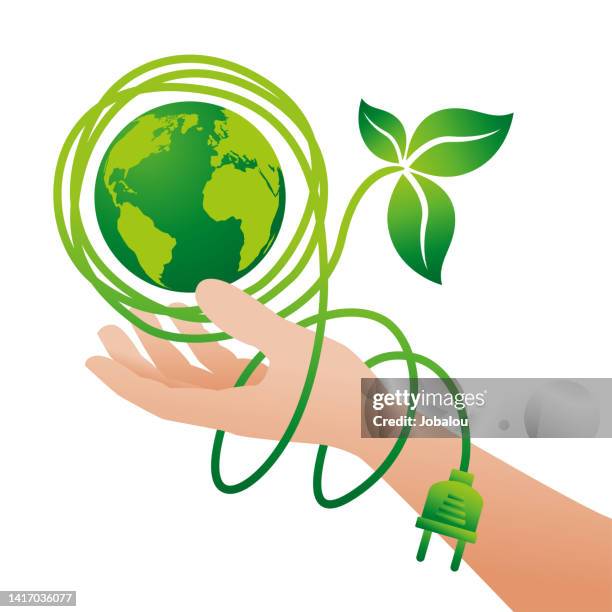 environmental care sustainability energy concept - renewable natural gas stock illustrations