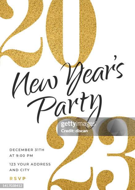 2023 - holiday new years party invitation design template. - happy new year background stock illustrations