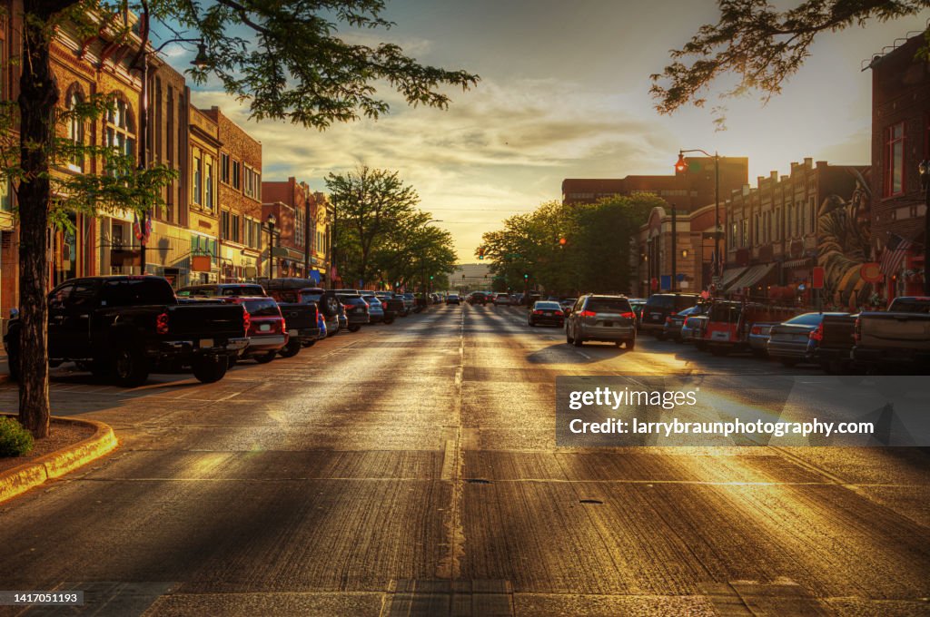 Looking Into the Sunset on Main Street