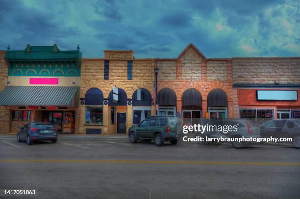 facades along the 1000 block of main street - sturgis stock pictures, royalty-free photos & images