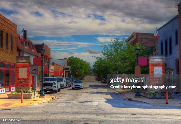 entrance to the czech village - cedar rapids stock pictures, royalty-free photos & images