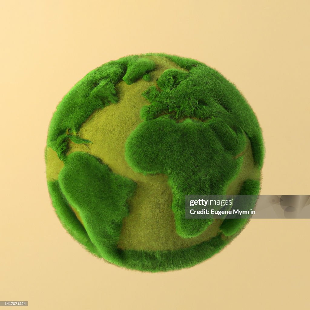Green Earth covered with grass and moss