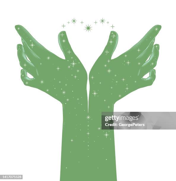 hands reaching for the stars and romance - reach stars stock illustrations