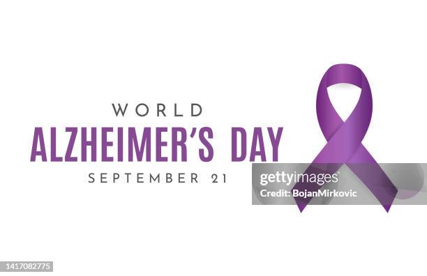 ilustraciones, imágenes clip art, dibujos animados e iconos de stock de tarjeta del día mundial del alzheimer, 21 de septiembre. vector - memorial day remembrance