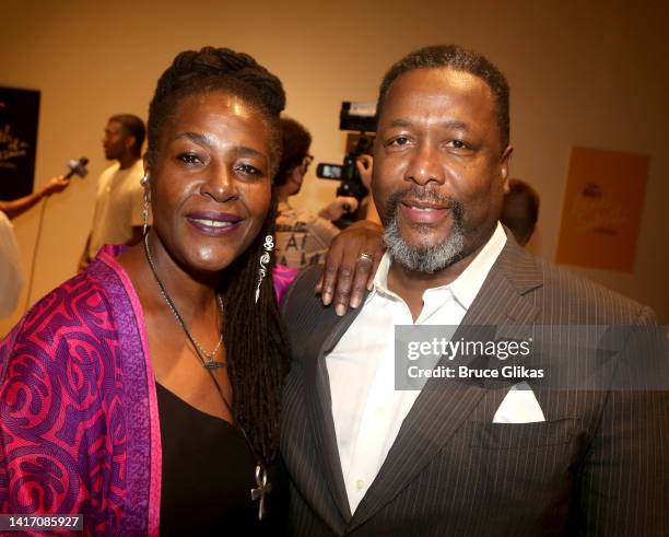 Sharon D Clarke and Wendell Pierce pose at a photo call for the revival of Arthur Miller's "Death of a Salesman" on Broadway which is rehearsing at...