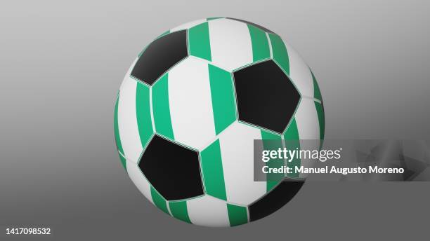 soccer ball with the flag of nigeria - argentina vs nigeria stock pictures, royalty-free photos & images