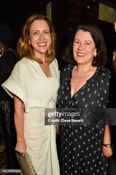 Laura Rister and Dame Pippa Harris attend an after party following the "Mr. Malcolm's List" special pre-release screening at Little House Mayfair on...