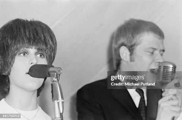 English singers Julie Driscoll and Long John Baldry performing with Steampacket at the Uxbridge Blues Festival, 18th June 1966.