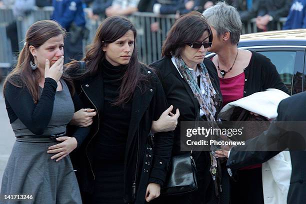 Relatives and friends of the victims attend the funeral ceremony at Saint Peters Church for the seven children from St Lambertius d' Heverlee School...