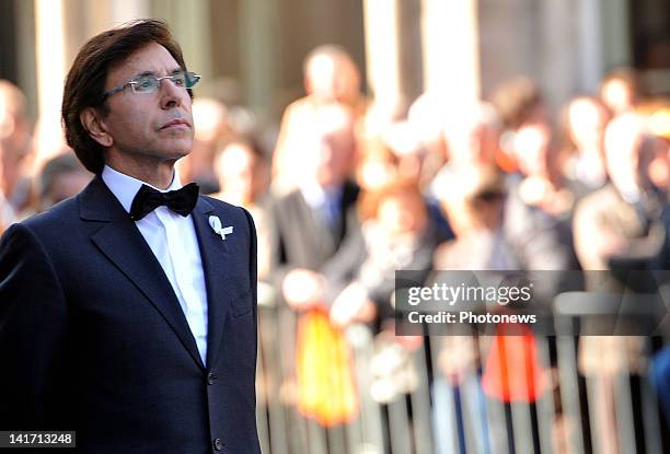 Elio Di Rupo,Prime Minister of Belgium attends the funeral ceremony at Saint Peters Church for the seven children from St Lambertius d' Heverlee...