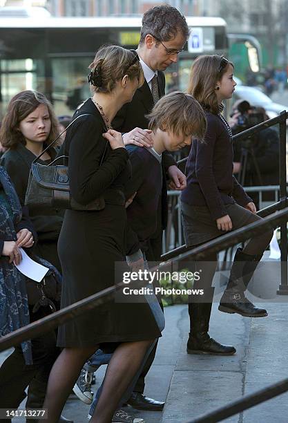 Relatives and friends of the victims attend the funeral ceremony at Saint Peters Church for the seven children from St Lambertius d' Heverlee School...