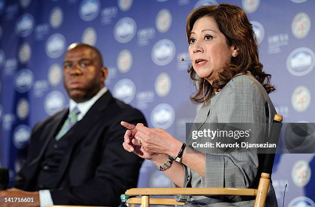 Department of Labor Secretary Hilda Solis speaks during a Urban Economic Forum co-hosted by White House Business Council and U.S. Small Business...