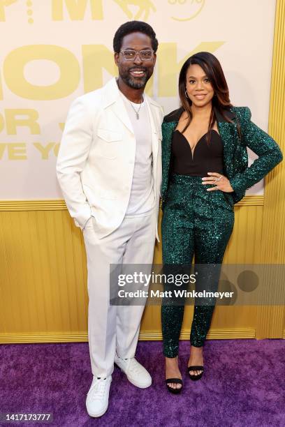 Sterling K. Brown and Regina Hall attend the Los Angeles Premiere of Focus Features' "Honk For Jesus. Save Your Soul." at Regal LA Live on August 22,...