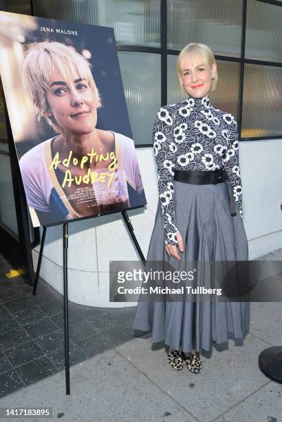 Actress Jena Malone attends the Los Angeles premiere of "Adopting Audrey" at Brain Dead Studios LA on August 22, 2022 in Los Angeles, California.