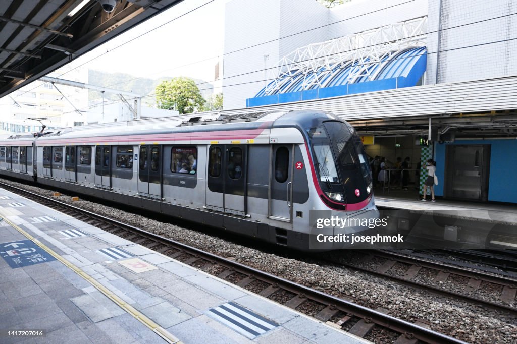 MTR train inside the Kowloon tong Platform in hong kong