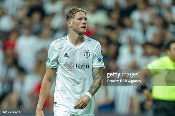 Wout Weghorst of Besiktas during the Turkish Super Lig match between Besiktas and Fatih Karagumruk at Stadion Vodafone Park on August 21, 2022 in...