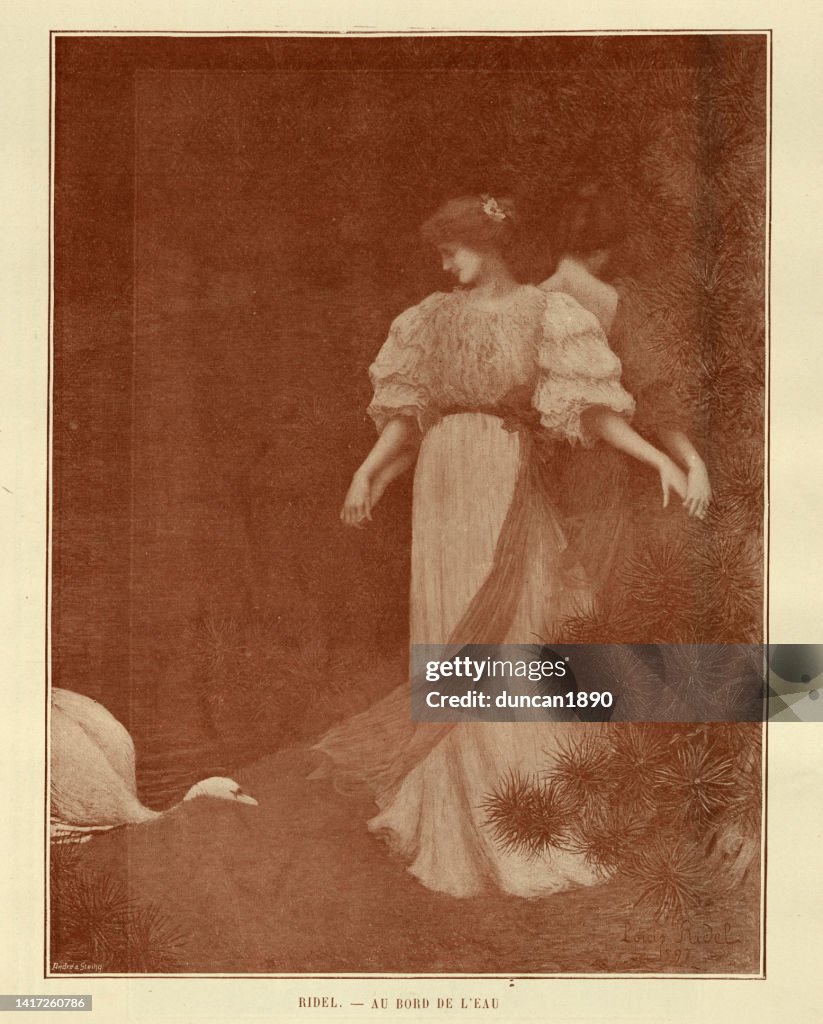 After Ridel Louis Ridel Au Bord De Leau At The Waters Edge 19th Century Art High ...