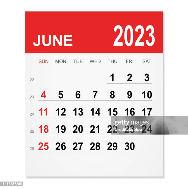 june 2023 calendar - june 1 stock illustrations