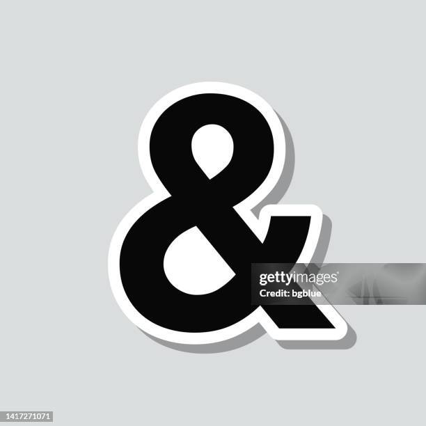 ilustrações de stock, clip art, desenhos animados e ícones de ampersand symbol. icon sticker on gray background - ampersand