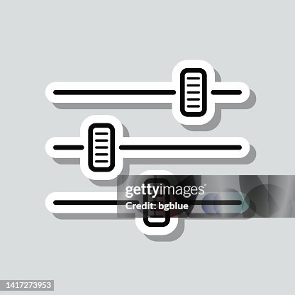 Control panel - settings. Icon sticker on gray background Control panel - settings. Icon sticker on gray background