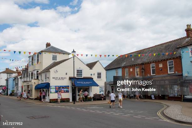 General view of the High Street on August 20, 2022 in Aldeburgh, England .