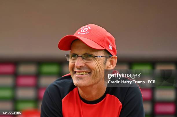Gary Kirsten, Head Coach of Welsh Fire Men loduring The Hundred match between Welsh Fire Men and Southern Brave Men at Sophia Gardens on August 22,...