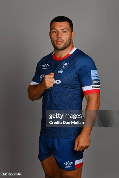 Ellis Genge of Bristol Bears poses for a portrait during the squad photocall for the 2022-2023 Gallagher Premiership Rugby season at Bristol Bears...