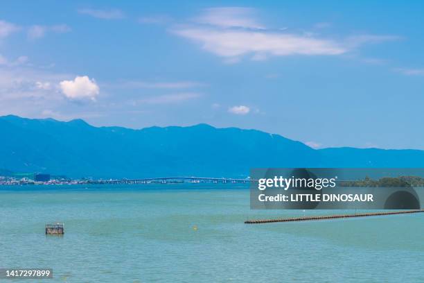 the scenery of the coast of lake biwa - omi stock pictures, royalty-free photos & images