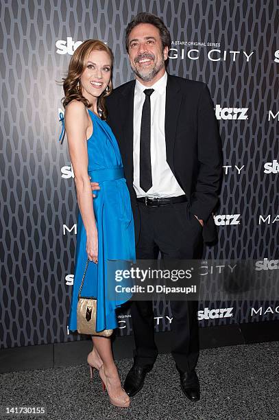 Actors Jeffrey Dean Morgan and Hilarie Burton attend the "Magic City" screening at the Academy Theater at Lighthouse International on March 22, 2012...