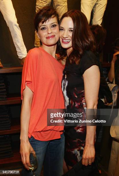 Claudia Pandolfi and Asia Argento attend the 'Diesel Together With Ducati' cocktail party on March 22, 2012 in Rome, Italy.