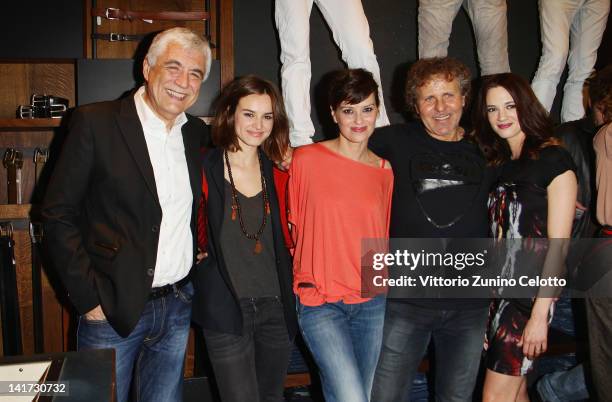 Gabriele Del Torchio, Kasia Smutniak, Claudia Pandolfi, Renzo Rosso and Asia Argento attend the 'Diesel Together With Ducati' cocktail party on March...