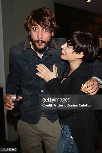 Corrado Fortuna and Diane Fleri attend the 'Diesel Together With Ducati' cocktail party on March 22, 2012 in Rome, Italy.