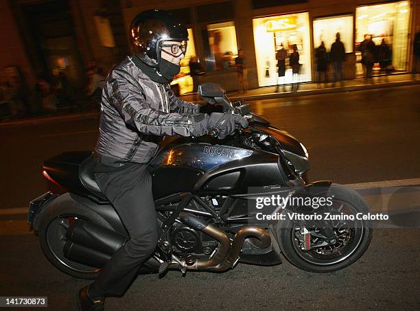 Rosario Fiorello attends the 'Diesel Together With Ducati' cocktail party on March 22, 2012 in Rome, Italy.