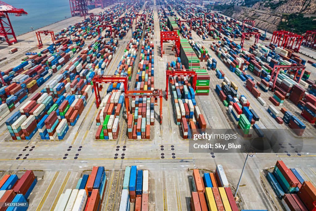 Cargo containers in Shanghai Port