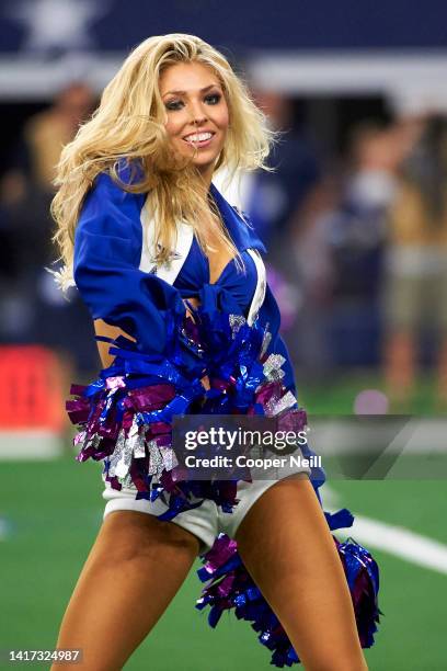 The Dallas Cowboys Cheerleaders perform during an NFL football game against the Philadelphia Eagles, Sunday, Oct. 20 in Arlington, Texas.