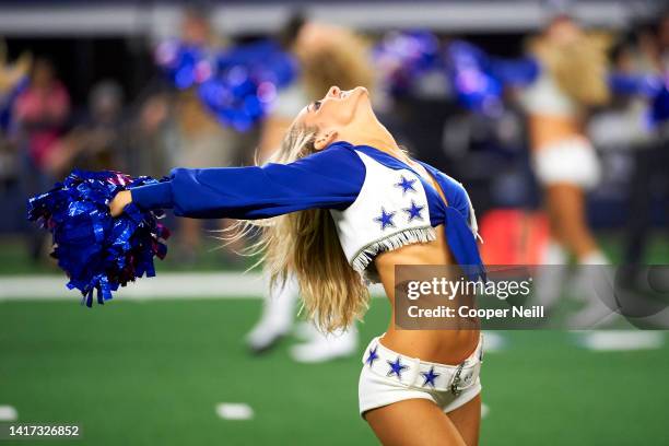 The Dallas Cowboys Cheerleaders perform during an NFL football game against the Philadelphia Eagles, Sunday, Oct. 20 in Arlington, Texas.