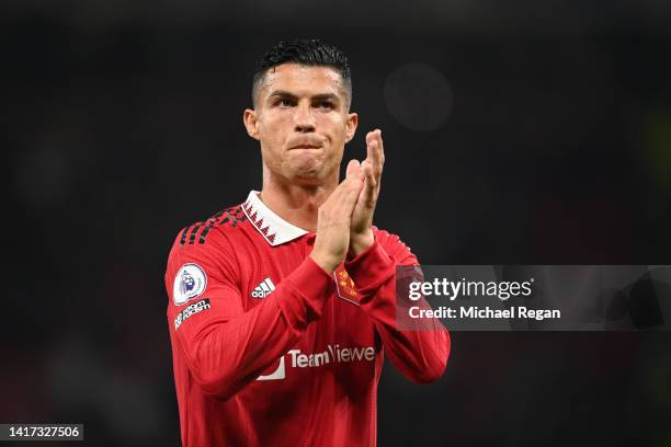 Cristiano Ronaldo of Manchester United after the Premier League match between Manchester United and Liverpool FC at Old Trafford on August 22, 2022...