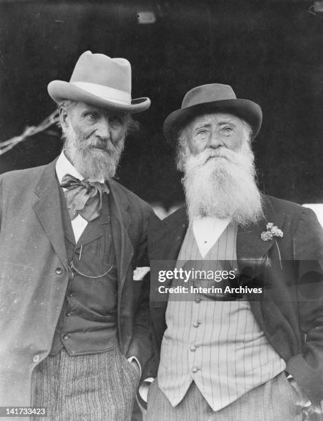 American naturalist and author John Muir , left, stands with fellow naturalist and essayist John Burroughs , right, on the latter's 75th birthday,...