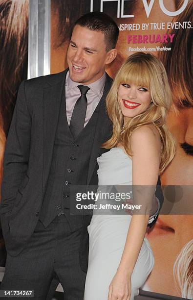 Channing Tatum and Rachel McAdams arrive at "The Vow" Los Angeles Premiere at Grauman's Chinese Theatre on February 6, 2012 in Hollywood, California.