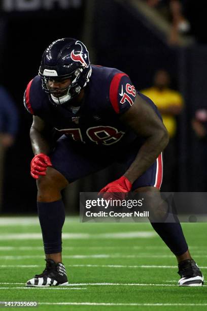 Laremy Tunsil of the Houston Texans lines up during an NFL football game against the Indianapolis Colts, Thursday, Nov. 21 in Houston.