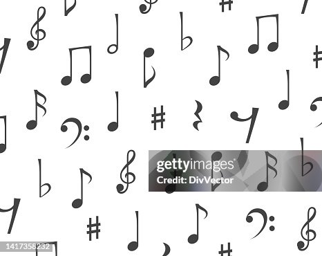 Alpha Pattern Music Notes Music Notes Pattern Vector High-Res Vector Graphic - Getty Images