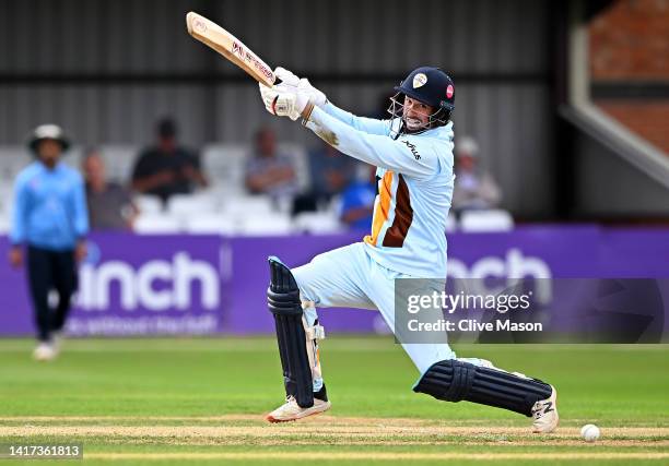 Billy Godleman of Derbyshire in action batting during the Royal London One Day Cup match between Northamptonshire Steelbacks and Derbyshire at The...