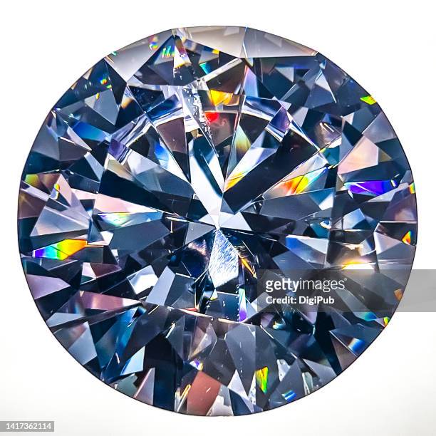 large crystal diamond against white background - diamant 個照片及圖片檔