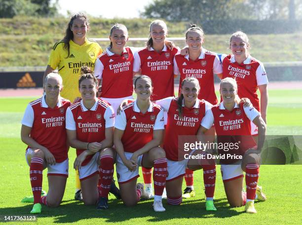 Arsenal Women team group of Arsenal during an Arsenal Women's training match at Adidassler Sportplatz on August 23, 2022 in Herzogenaurach, Germany.