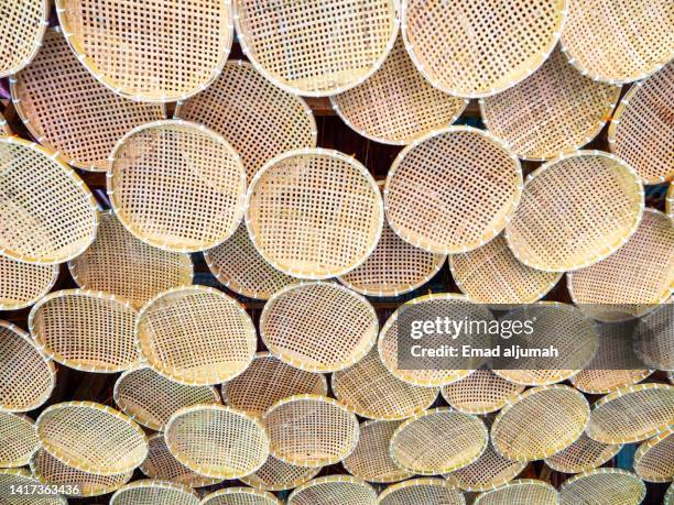 wooden handcraft ceiling design, south farm panglao, bohol, philippines - bohol stock pictures, royalty-free photos & images
